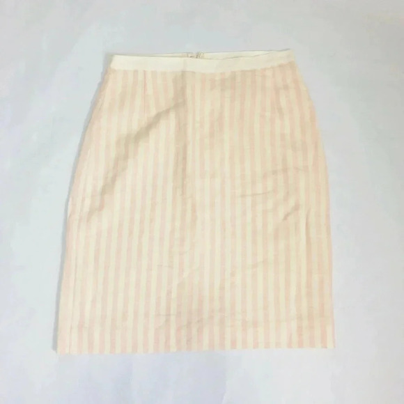 AKRIS Punto Striped Linen Pencil Skirt - Picture 2 of 5